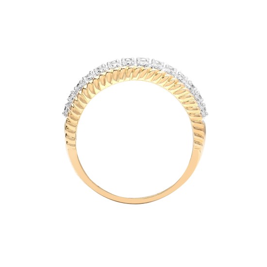 9R088 | 9ct Yellow Gold Diamond Bombay Ring