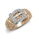 9R090 | 9ct Yellow Gold Diamond Buckle Ring