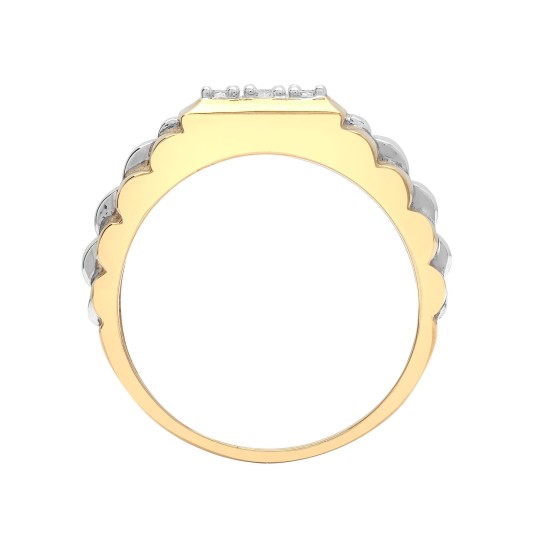 9R096 | 9ct White And Yellow Gold Gents Diamond Ring