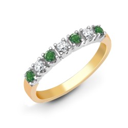 9R227 | 9ct Yellow Gold Diamond And Emerald Ring