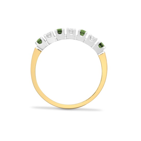 9R227 | 9ct Yellow Gold Diamond And Emerald Ring