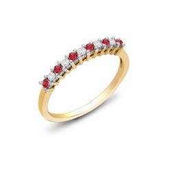 9R386 | 9ct Yellow Gold Diamond And Ruby Ring