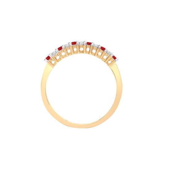 9R386 | 9ct Yellow Gold Diamond And Ruby Ring
