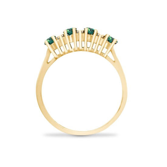 9R391 | 9ct Yellow Gold Diamond And Emerald Ring