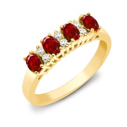 9R392 | 9ct Yellow Gold Diamond And Ruby Ring