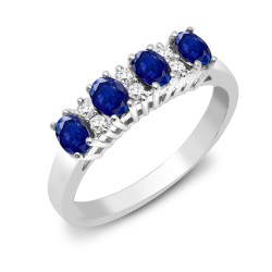 9R393 | 9ct White Gold Diamond And Sapphire Ring