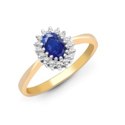 9R401 | 9ct Yellow Gold Diamond And Sapphire Ring