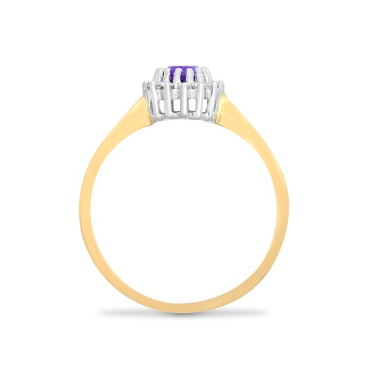 9R402 | 9ct Yellow Gold Diamond And Amethyst Ring