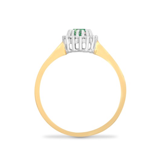 9R406 | 9ct Yellow Gold Diamond And Emerald Ring