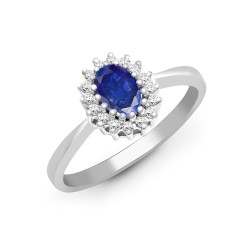 9R411 | 9ct White Gold Diamond And Sapphire Ring