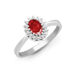 9R415 | 9ct White Gold Diamond And Ruby Ring
