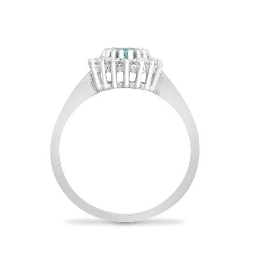 9R430 | 9ct White Gold Diamond And Blue Topaz Ring