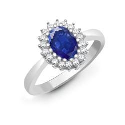 9R431 | 9ct White Gold Diamond And Sapphire Ring