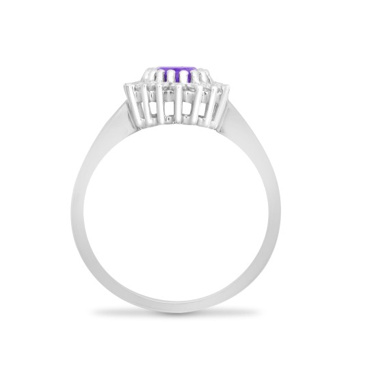9R432 | 9ct White Gold Diamond And Amethyst Ring