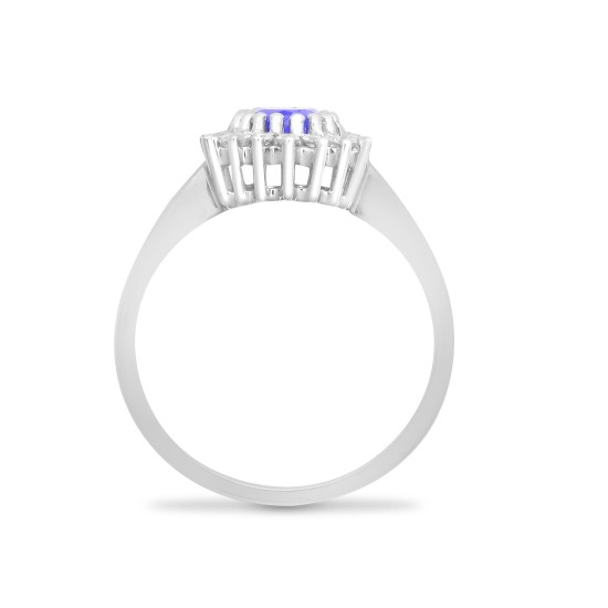 9R433 | 9ct White Gold Diamond And Tanzanite Ring