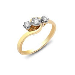 9R471 | 9ct Yellow Gold Trilogy Diamond Ring