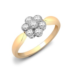 9R486-K | 9ct Yellow Gold Diamond Cluster Ring