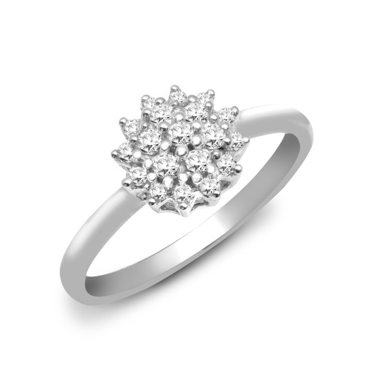 9R491 | 9ct White Gold Diamond Cluster Ring