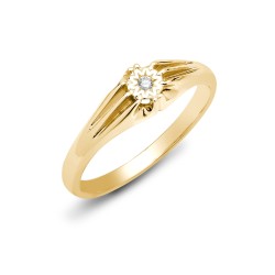 9R506-P | 9ct Yellow Gold Gents Diamond Ring