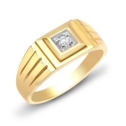 9R510-P | 9ct Yellow Gold Gents Diamond Ring