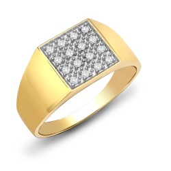 9R515-P | 9ct Yellow Gold Gents Diamond Ring