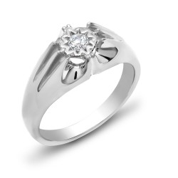9R526 | 9ct White Gold Gents Diamond Ring