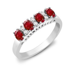 9R529 | 9ct White Gold Diamond And Ruby Ring