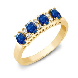 9R530 | 9ct Yellow Gold Diamond And Sapphire Ring