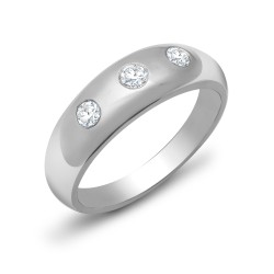 9R531 | 9ct White Gold Gents 3 Stone Diamond Ring