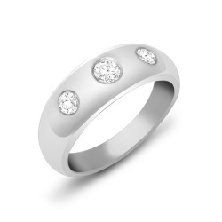 9R532 | 9ct White Gold Gents 3 Stone Diamond Ring