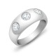 9R533 | 9ct White Gold Gents 3 Stone Diamond Ring