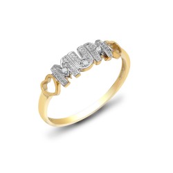 9R535-L | 9ct Yellow Gold Diamond 'Mum' Ring