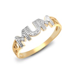 9R536-L | 9ct Yellow Gold Diamond 'Mum' Ring