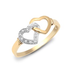 9R537 | 9ct Yellow Gold Diamond Heart Ring
