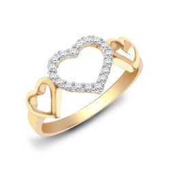 9R539 | 9ct Yellow Gold Diamond Heart Ring