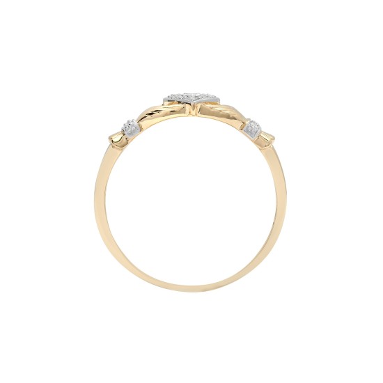 9R540 | 9ct Yellow Gold Diamond Claddagh Ring