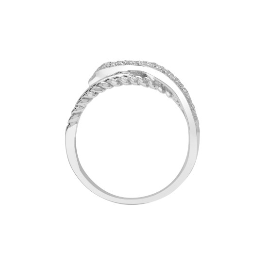 9R542 | 9ct White Gold Diamond Snake Ring