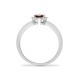 9R608 | 9ct White Dia-0.06ct Garnet-0.75ct Pear Drop Ring