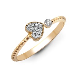 9R610 | 9ct Yellow 7pts Diamond Heart Ring