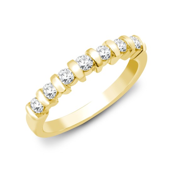 9R640 | 9ct Yellow 40pts Bar Set Ring