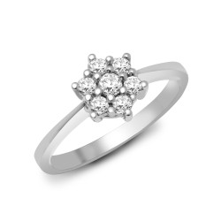 9R644 | 9ct White 33pts 6 x 1 Cluster Ring