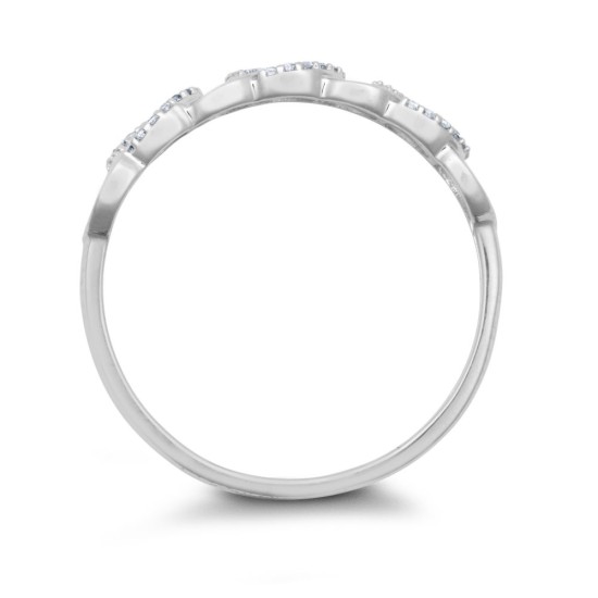 9R645 | 9ct White Gold 0.06cts Diamond Interlinked Circle Ring