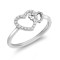9R647 | 9ct White Gold 0.05cts Diamond Double Heart Ring