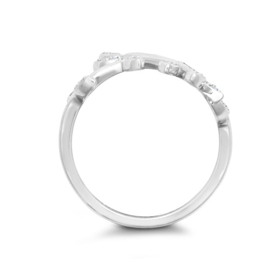 9R649 | 9ct White Gold 0.25cts Diamond Leaf Ring