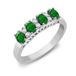 9R650 | 9ct White Gold Diamond And Emerald Ring
