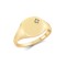 9R652 | 9ct Yellow Gold 0.03cts Diamonds Star-set Cushion Signet Ring