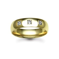 9W009-5 | 9ct Gold Yellow Natural Diamond Rubover set Wedding Ring