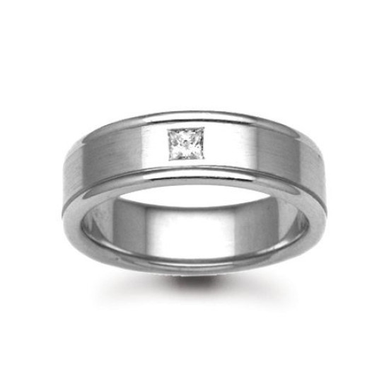 9W033-6 | 9ct Gold White Diamond Rubover set Wedding Ring