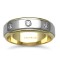 9W039-7 | 9ct Gold 2 Colour Diamond Rubover set Wedding Ring
