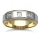 9W041-7 | 9ct Gold 2 Colour Diamond Rubover set Wedding Ring
